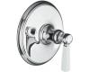 Kohler Bancroft K-T10593-4P-CP Polished Chrome Thermostatic Trim with White Ceramic Lever Handle