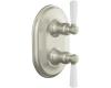 Kohler Bancroft K-T10594-4P-BN Brushed Nickel Stacked Thermostatic Valve Trim with White Ceramic Lever Handle