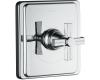 Kohler Pinstripe K-T13173-3B-BN Brushed Nickel Thermostatic Valve Trim with Cross Handle