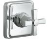 Kohler Pinstripe K-T13174-3A-SN Polished Nickel Pure Volume Control Trim with Cross Handle