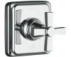 Kohler Pinstripe K-T13175-3A-BN Brushed Nickel Pure Transfer Valve Trim with Cross Handle