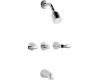 Kohler Coralais K-T15231-4S-CP Polished Chrome Three-Handle Tub & Shower Trim with Lever Handles and Slip-Fit Spout