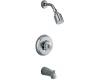 Kohler Coralais K-T15601-7-CP Polished Chrome Tub & Shower Mixing Valve Trim with Sculptured Handle