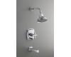 Kohler Margaux K-T16233-3-SN Polished Nickel Rite-Temp Tub & Shower Trim with Cross Handle