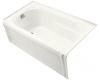 Kohler Portrait K-1108-LA-0 White 5' Bath with Integral Apron, Tile Flange and Left-Hand Drain