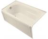 Kohler Portrait K-1108-LA-47 Almond 5' Bath with Integral Apron, Tile Flange and Left-Hand Drain