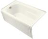 Kohler Portrait K-1108-LA-7 Black Black 5' Bath with Integral Apron, Tile Flange and Left-Hand Drain