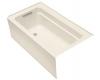 Kohler Archer K-1123-LA-47 Almond 5' Bath with Comfort Depth Design, Integral Apron and Left-Hand Drain