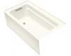 Kohler Archer K-1123-LA-58 Thunder Grey 5' Bath with Comfort Depth Design, Integral Apron and Left-Hand Drain