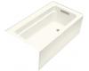 Kohler Archer K-1123-RA-96 Biscuit 5' Bath with Comfort Depth Design, Integral Apron and Right-Hand Drain