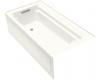 Kohler Archer K-1125-LA-0 White 6' Bath with Comfort Depth Design, Integral Apron and Left-Hand Drain