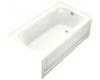 Kohler Bancroft K-1150-RA-0 White Bancroft 5' Bath with Integral Apron and Right-Hand Drain