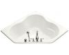 Kohler ProFlex K-1155-F-0 White 5454 Corner Bath with Flange