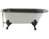 Kohler Iron Works Historic K-710-W-58 Thunder Grey Bath with White Exterior