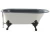 Kohler Iron Works Historic K-710-W-FT Basalt Bath with White Exterior