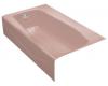 Kohler Villager K-713-45 Wild Rose Bath with Extra 4" Ledge and Left-Hand Drain