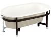 Kohler Iron Works K-727-2S-0 White Tellieur Bath with Sandbar Exterior and Black Forest Surround