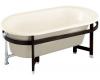 Kohler Iron Works K-727-2S-47 Almond Tellieur Bath with Sandbar Exterior and Black Forest Surround