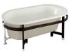 Kohler Iron Works K-727-2S-95 Ice Grey Tellieur Bath with Sandbar Exterior and Black Forest Surround