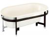 Kohler Iron Works K-727-2W-47 Almond Tellieur Bath with White Exterior and Black Forest Surround