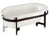 Kohler Iron Works K-727-2W-95 Ice Grey Tellieur Bath with White Exterior and Black Forest Surround