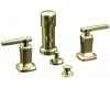 Kohler Margaux K-16238-4-AF Vibrant French Gold Bidet Faucet with Lever Handles