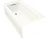 Kohler Archer K-1122-GLA-0 White BubbleMassage 5' Bath Tub with Comfort Depth Design, Integral Apron and Left-Hand Drain