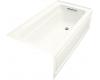 Kohler Archer K-1122-GRA-0 White BubbleMassage 5' Bath Tub with Comfort Depth Design, Integral Apron and Right-Hand Drain