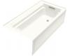 Kohler Archer K-1124-GRA-0 White 6' BubbleMassage Bath Tub with Comfort Depth Design, Integral Apron and Right-Hand Drain