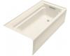 Kohler Archer K-1124-GRA-47 Almond 6' BubbleMassage Bath Tub with Comfort Depth Design, Integral Apron and Right-Hand Drain