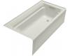 Kohler Archer K-1124-GRA-95 Ice Grey 6' BubbleMassage Bath Tub with Comfort Depth Design, Integral Apron and Right-Hand Drain