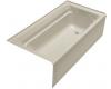 Kohler Archer K-1124-GRA-G9 Sandbar 6' BubbleMassage Bath Tub with Comfort Depth Design, Integral Apron and Right-Hand Drain