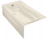 Kohler Mariposa K-1257-GLA-47 Almond Mariposa 6' BubbleMassage Bath Tub with Integral Apron and Left-Hand Drain