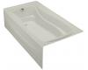 Kohler Mariposa K-1257-GLA-95 Ice Grey Mariposa 6' BubbleMassage Bath Tub with Integral Apron and Left-Hand Drain