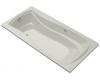 Kohler Mariposa K-1257-GLF-95 Ice Grey Mariposa 6' BubbleMassage Bath Tub with Integral Flange and Left-Hand Drain