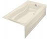 Kohler Mariposa K-1257-GRA-47 Almond Mariposa 6' BubbleMassage Bath Tub with Integral Apron and Right-Hand Drain