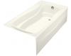 Kohler Mariposa K-1257-GRA-96 Biscuit Mariposa 6' BubbleMassage Bath Tub with Integral Apron and Right-Hand Drain