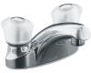Kohler Coralais K-15240-7-CP Polished Chrome Centerset Lavatory Faucet with Lift-Rod Hole and Sculptured Acrylic Handles