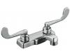 Kohler Triton K-7404-5A-CP Polished Chrome Centerset Lavatory Faucet with Wristblade Lever Handles, Less Drain