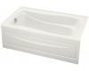 Kohler Mariposa K-1242-LA-0 White Mariposa 5' Bath with Integral Apron, Tile Flange and Left-Hand Drain