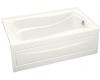 Kohler Mariposa K-1242-RA-0 White Mariposa 5' Bath with Integral Apron, Tile Flange and Right-Hand Drain