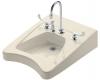 Kohler Morningside K-12634-L-47 Almond Wheelchair Lavatory with 11-1/2" Centers and Soap Dispenser Drilling on Left