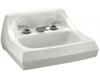 Kohler Kingston K-2005-R-0 White Wall-Mount Lavatory with 4" Centers and Soap Dispenser Drilling on Right