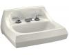Kohler Kingston K-2005-R-96 Biscuit Wall-Mount Lavatory with 4" Centers and Soap Dispenser Drilling on Right