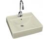 Kohler Soho K-2054-L-33 Mexican Sand Wall-Mount Lavatory with 4" Centers and Soap Dispenser Drilling on Left