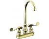 Kohler Revival K-16112-4-AF Vibrant French Gold Entertainment Sink Faucet with Scroll Lever Handles