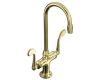 Kohler Essex K-8761-PB Vibrant Polished Brass Entertainment Sink Faucet with Wristblade Handles