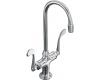 Kohler Essex K-8761-VS Vibrant Stainless Entertainment Sink Faucet with Wristblade Handles