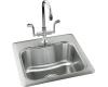 Kohler Staccato K-3363-1 Single-Basin Self-Rimming Entertainment Kitchen Sink with Single-Hole Faucet Punching