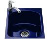 Kohler Napa K-5848L-1-30 Iron Cobalt Tile-In Entertainment Sink with Single-Hole Faucet Drilling at Left